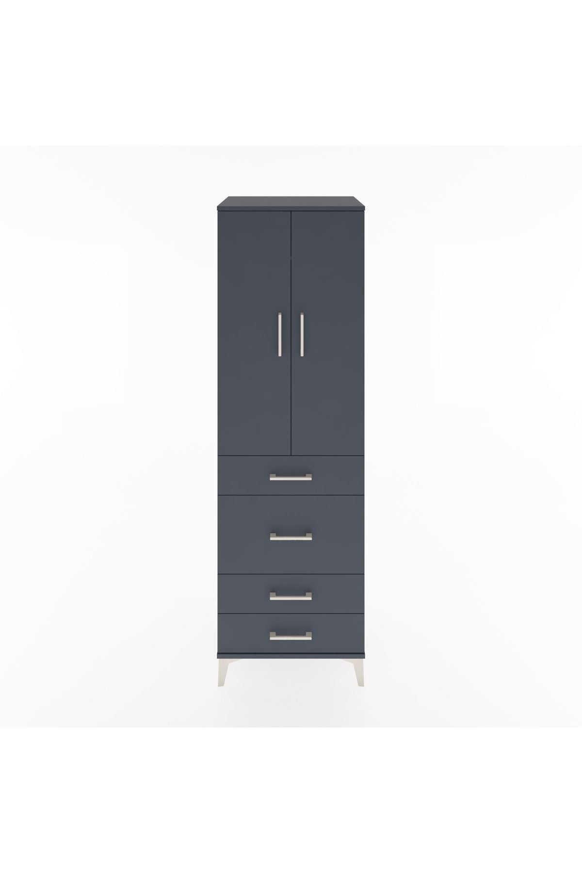 Hyperion Dolap Tek Raflı 4 Çekmeceli Tek Askılı 60x44x195 - S59M064V5B