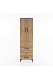 Hyperion Dolap Tek Raflı 4 Çekmeceli Tek Askılı 60x44x195 - S59M064V6B
