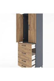 Hyperion Dolap Tek Raflı 4 Çekmeceli Tek Askılı 60x44x195 - S59M064V6B