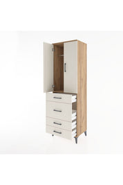 Hyperion Dolap Tek Raflı 4 Çekmeceli Tek Askılı 60x44x195 - S59M064V7B