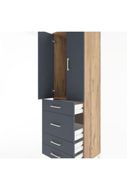 Hyperion Dolap Tek Raflı 4 Çekmeceli Tek Askılı 60x44x195 - S59M064V8B