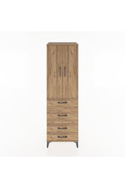 Hyperion Dolap Tek Raflı 4 Çekmeceli Tek Askılı 60x44x195 - S59M064V9B