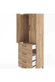 Hyperion Dolap Tek Raflı 4 Çekmeceli Tek Askılı 60x44x195 - S59M064V9B