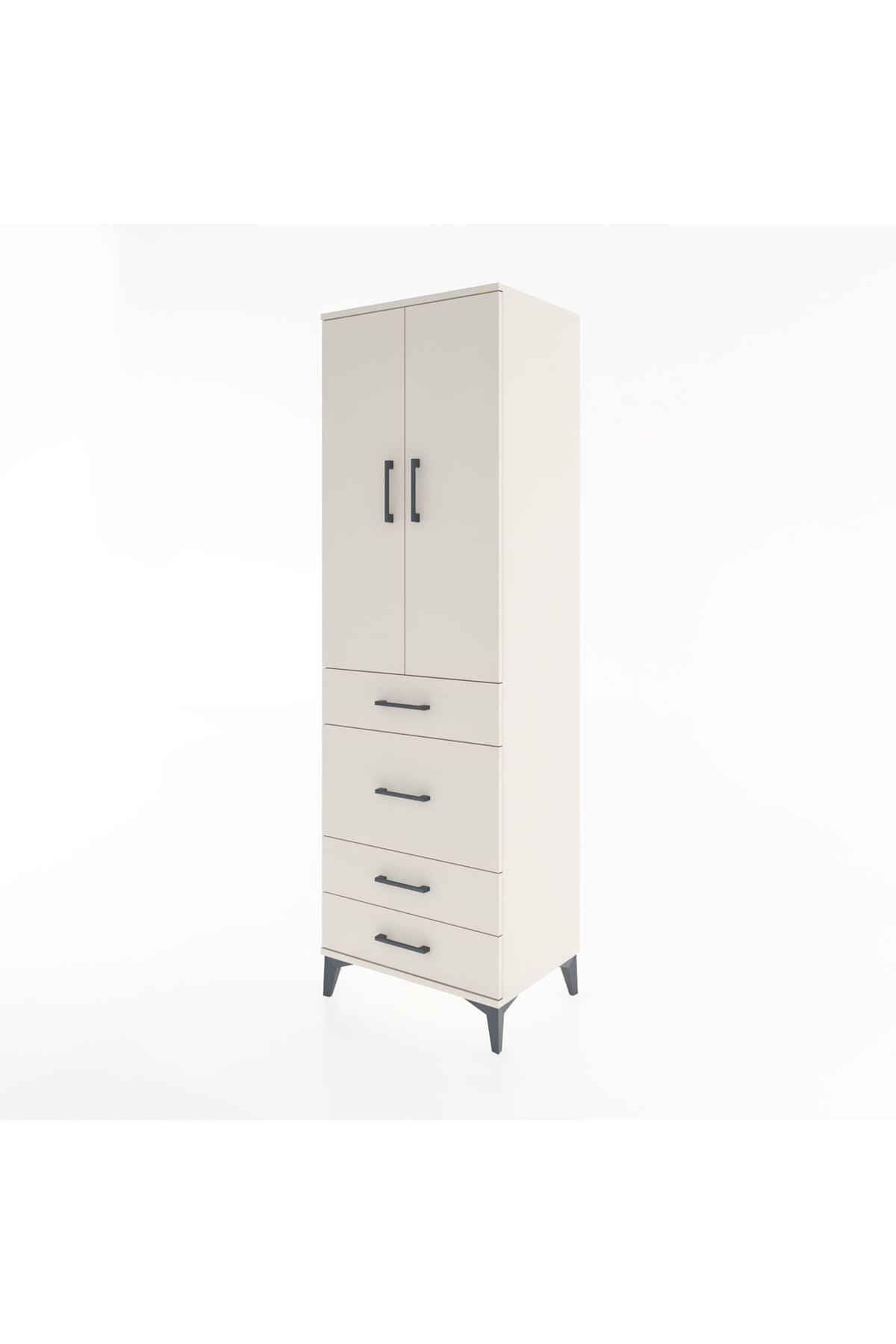 Hyperion Dolap 3 Raflı 4 Çekmeceli 2 Kapaklı 60x44x195 - S59M065V1B