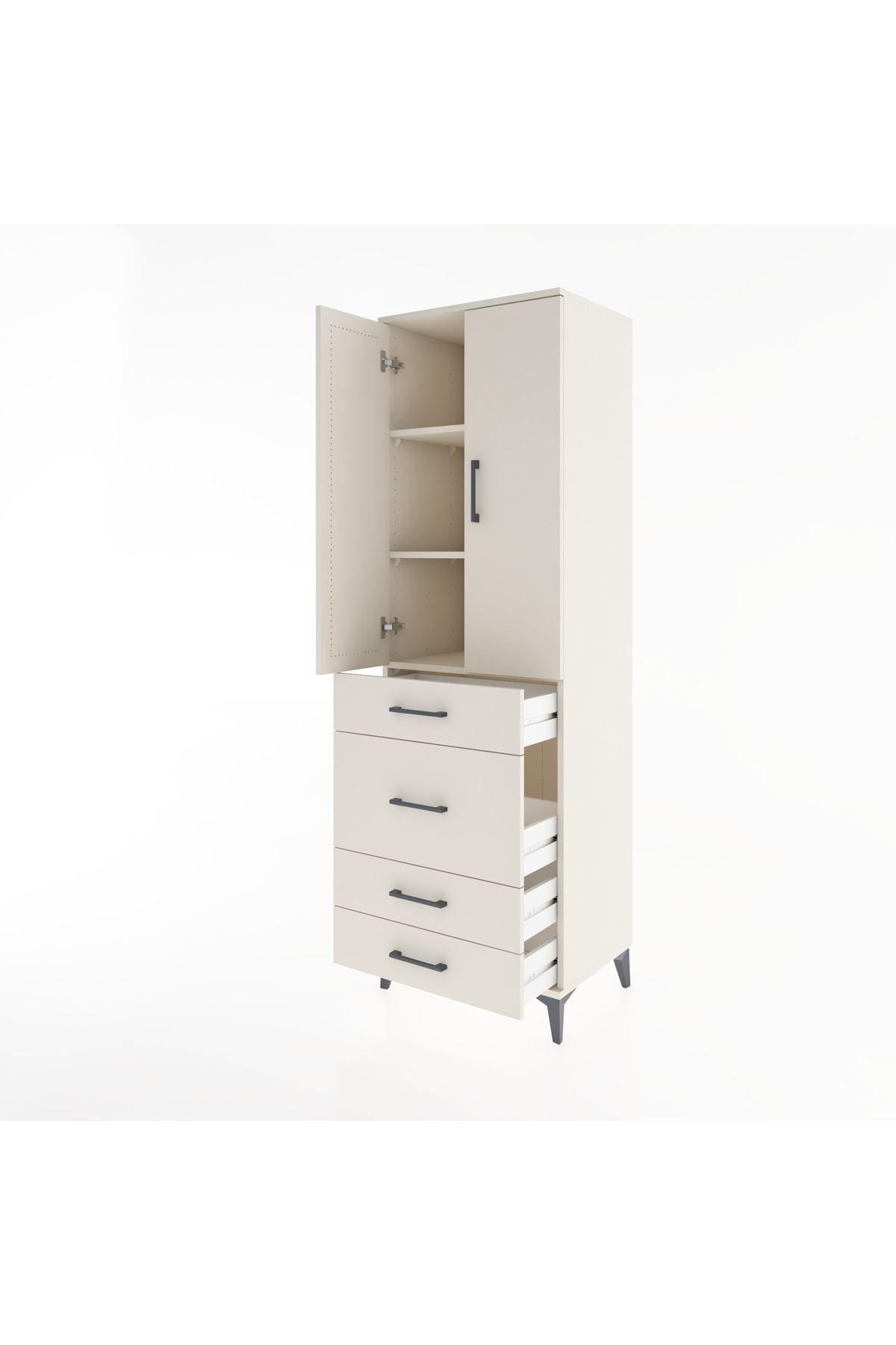 Hyperion Dolap 3 Raflı 4 Çekmeceli 2 Kapaklı 60x44x195 - S59M065V1B