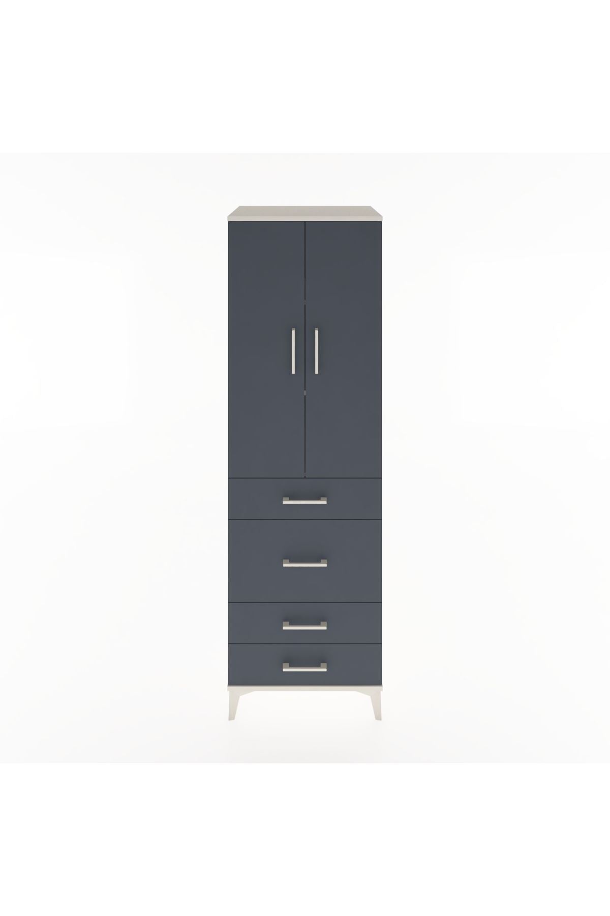 Hyperion Dolap 3 Raflı 4 Çekmeceli 2 Kapaklı 60x44x195 - S59M065V2B