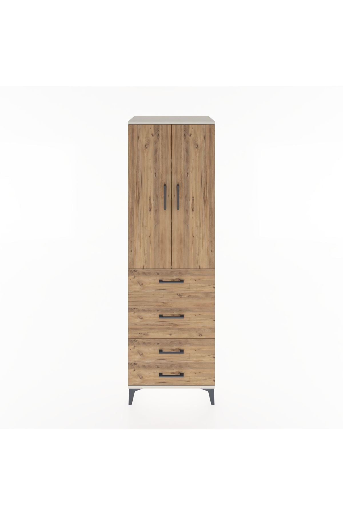 Hyperion Dolap 3 Raflı 4 Çekmeceli 2 Kapaklı 60x44x195 - S59M065V3B