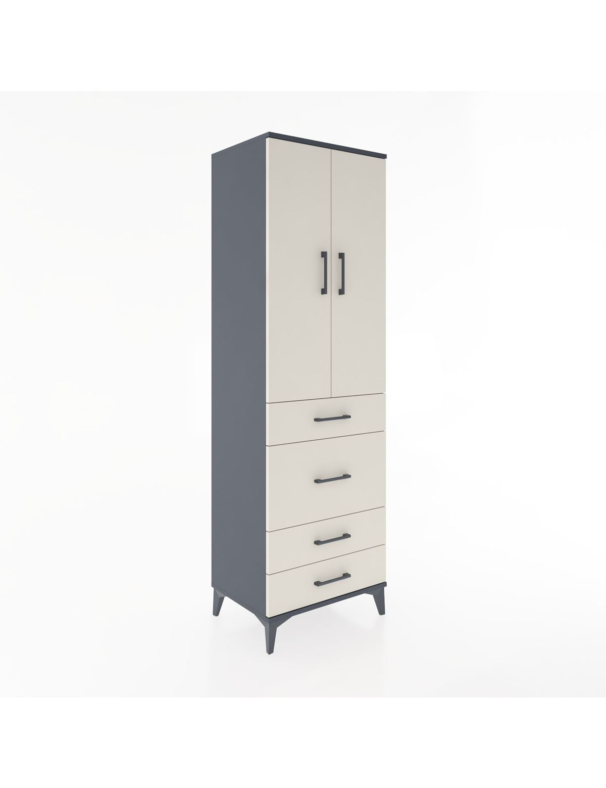 Hyperion Dolap 3 Raflı 4 Çekmeceli 2 Kapaklı 60x44x195 - S59M065V4B