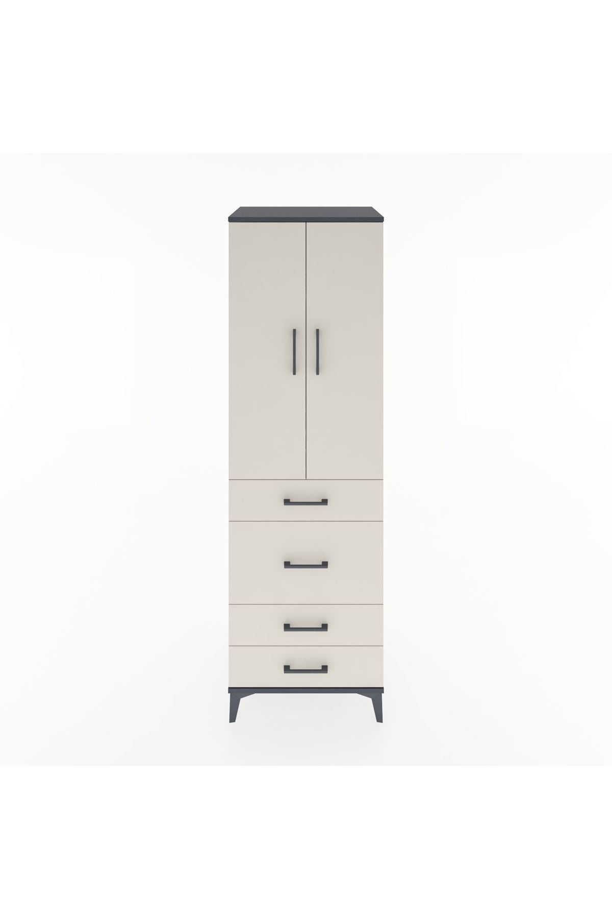Hyperion Dolap 3 Raflı 4 Çekmeceli 2 Kapaklı 60x44x195 - S59M065V4B