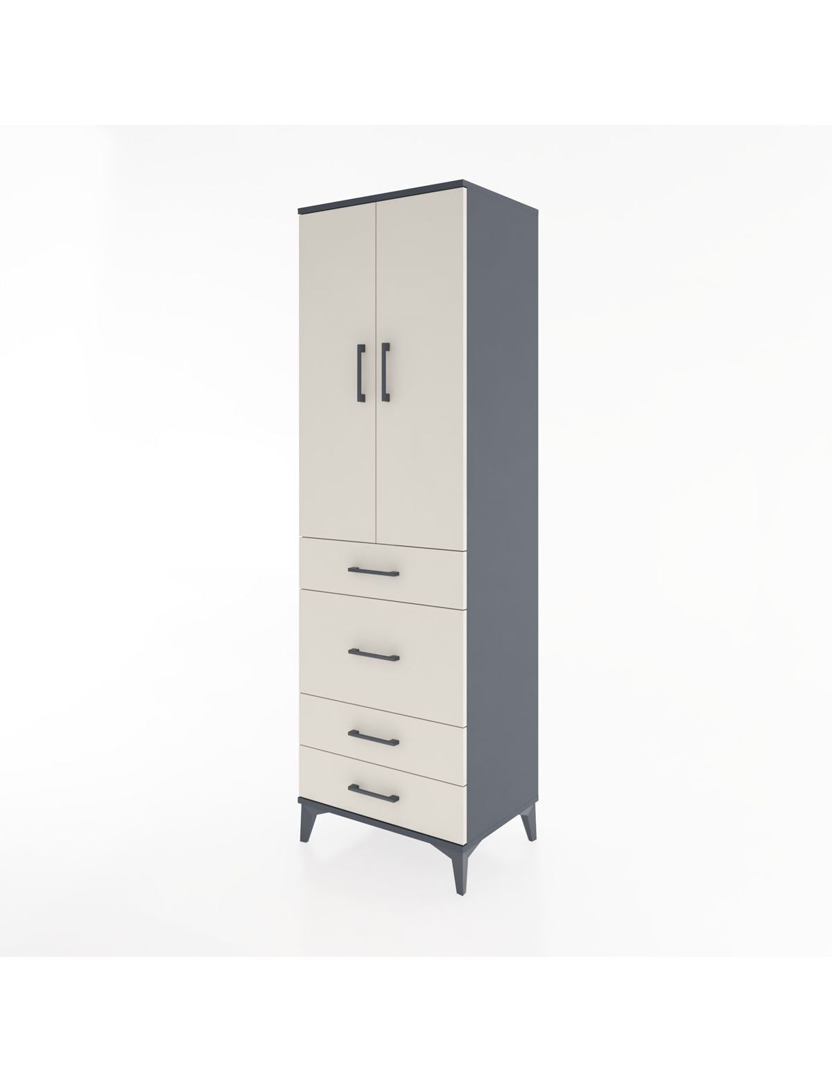 Hyperion Dolap 3 Raflı 4 Çekmeceli 2 Kapaklı 60x44x195 - S59M065V4B