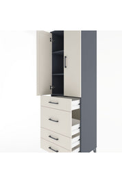 Hyperion Dolap 3 Raflı 4 Çekmeceli 2 Kapaklı 60x44x195 - S59M065V4B
