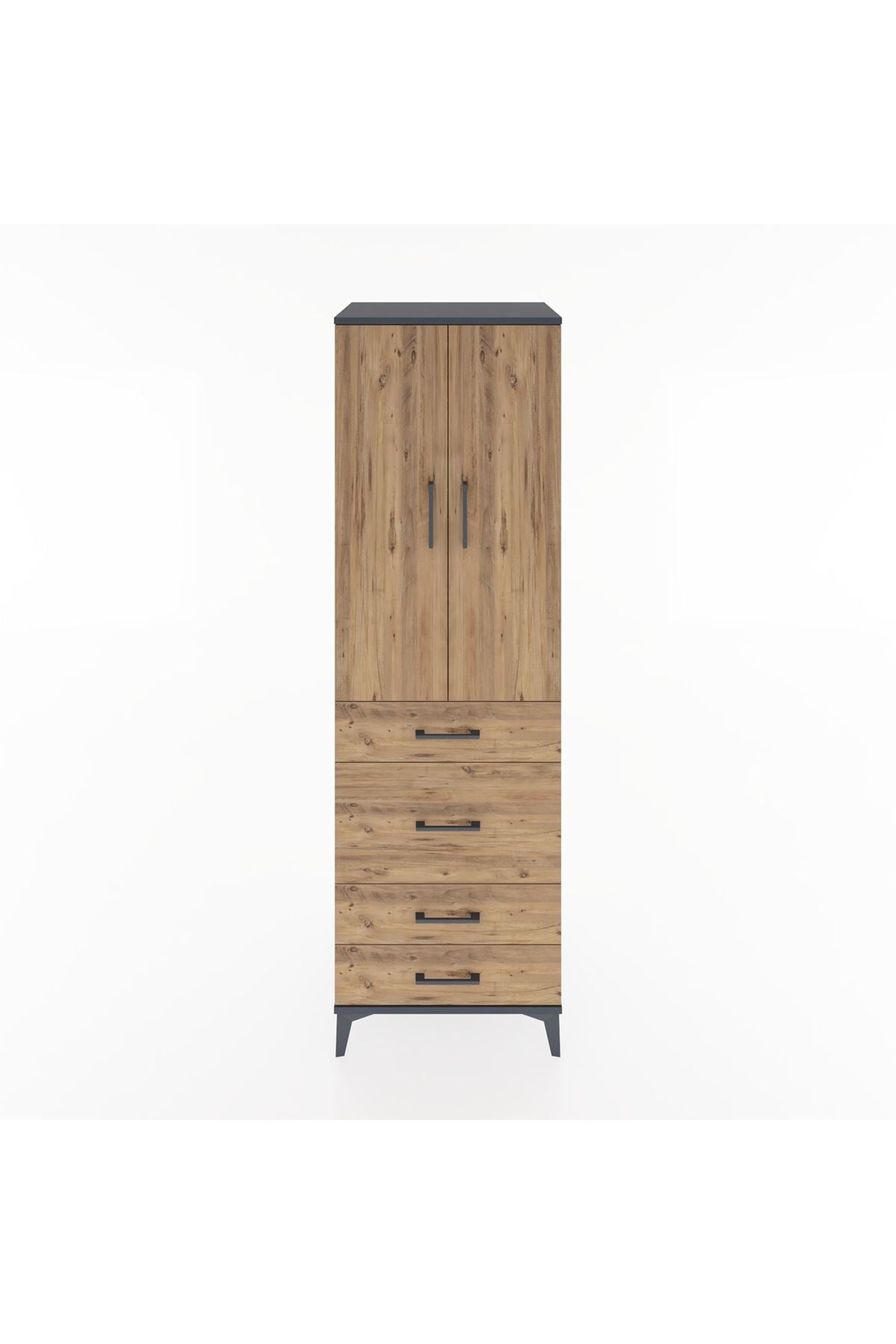Hyperion Dolap 3 Raflı 4 Çekmeceli 2 Kapaklı 60x44x195 - S59M065V6B