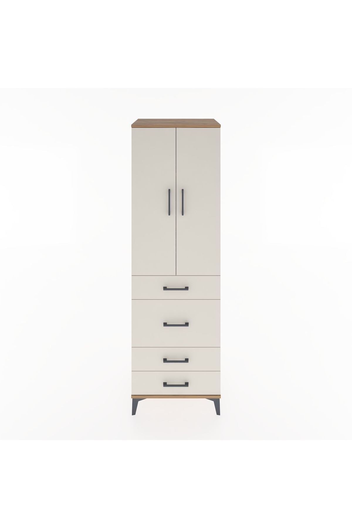 Hyperion Dolap 3 Raflı 4 Çekmeceli 2 Kapaklı 60x44x195 - S59M065V7B