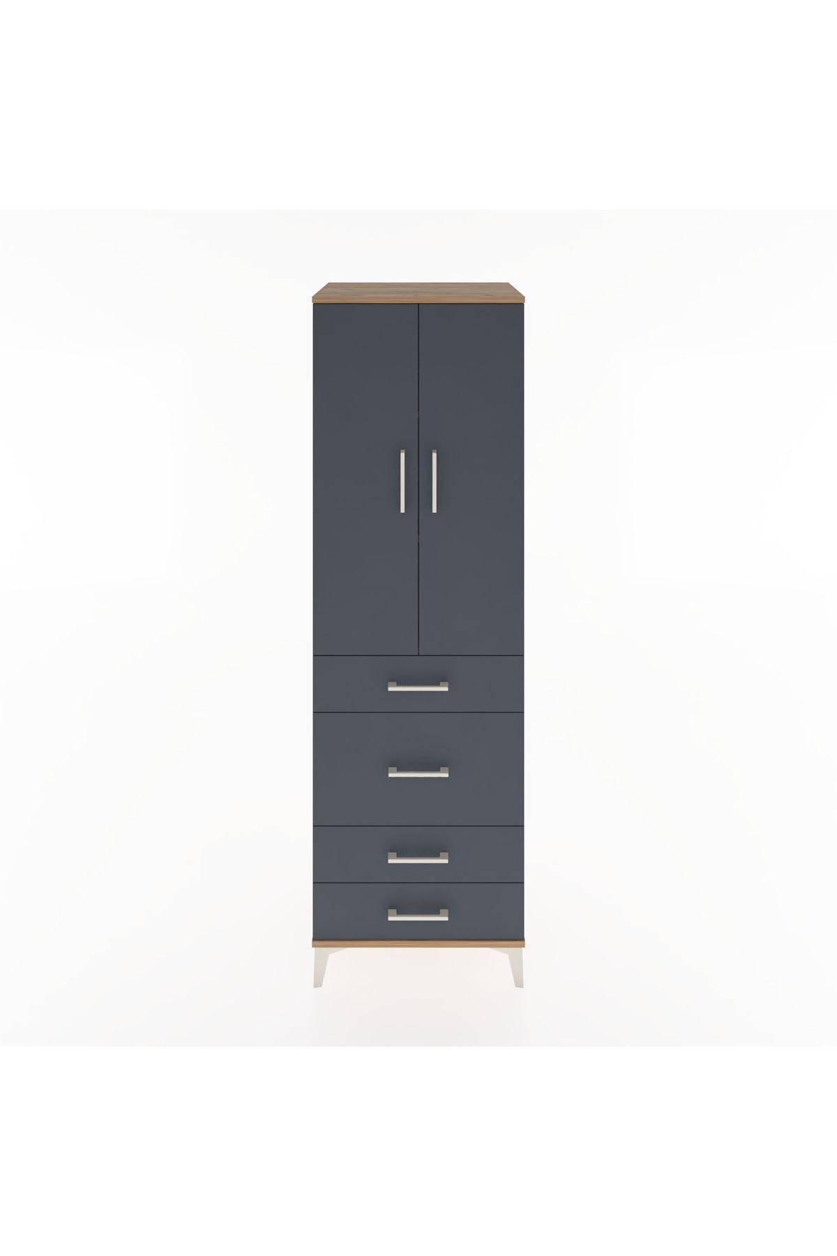Hyperion Dolap 3 Raflı 4 Çekmeceli 2 Kapaklı 60x44x195 - S59M065V8B
