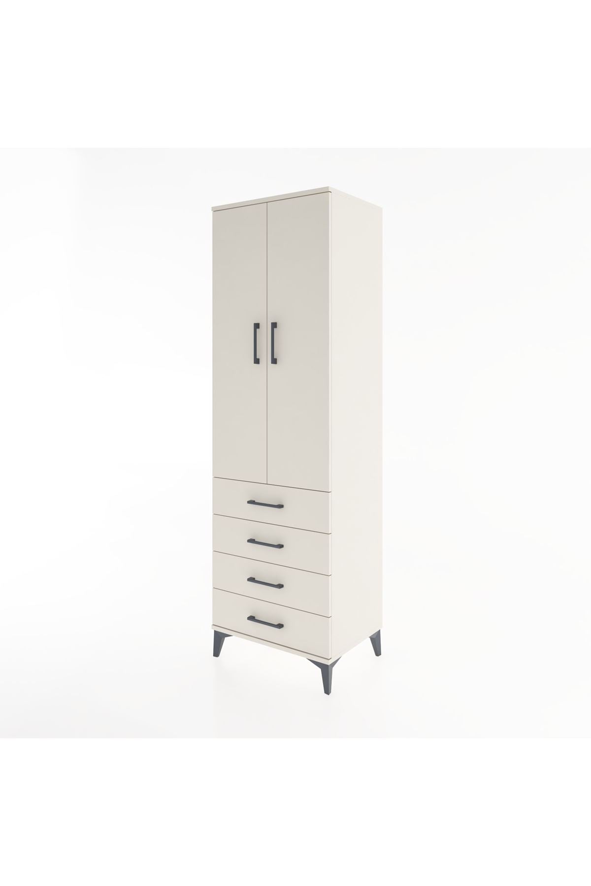 Hyperion Dolap 2 Raflı 4 Çekmeceli Tek Askılı 60x44x195 - S59M066V1B