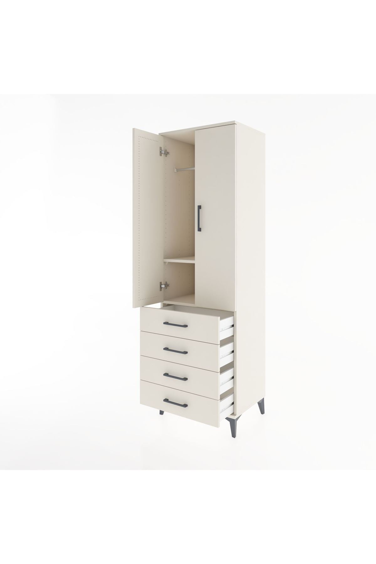Hyperion Dolap 2 Raflı 4 Çekmeceli Tek Askılı 60x44x195 - S59M066V1B