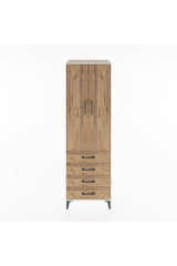 Hyperion Dolap 2 Raflı 4 Çekmeceli Tek Askılı 60x44x195