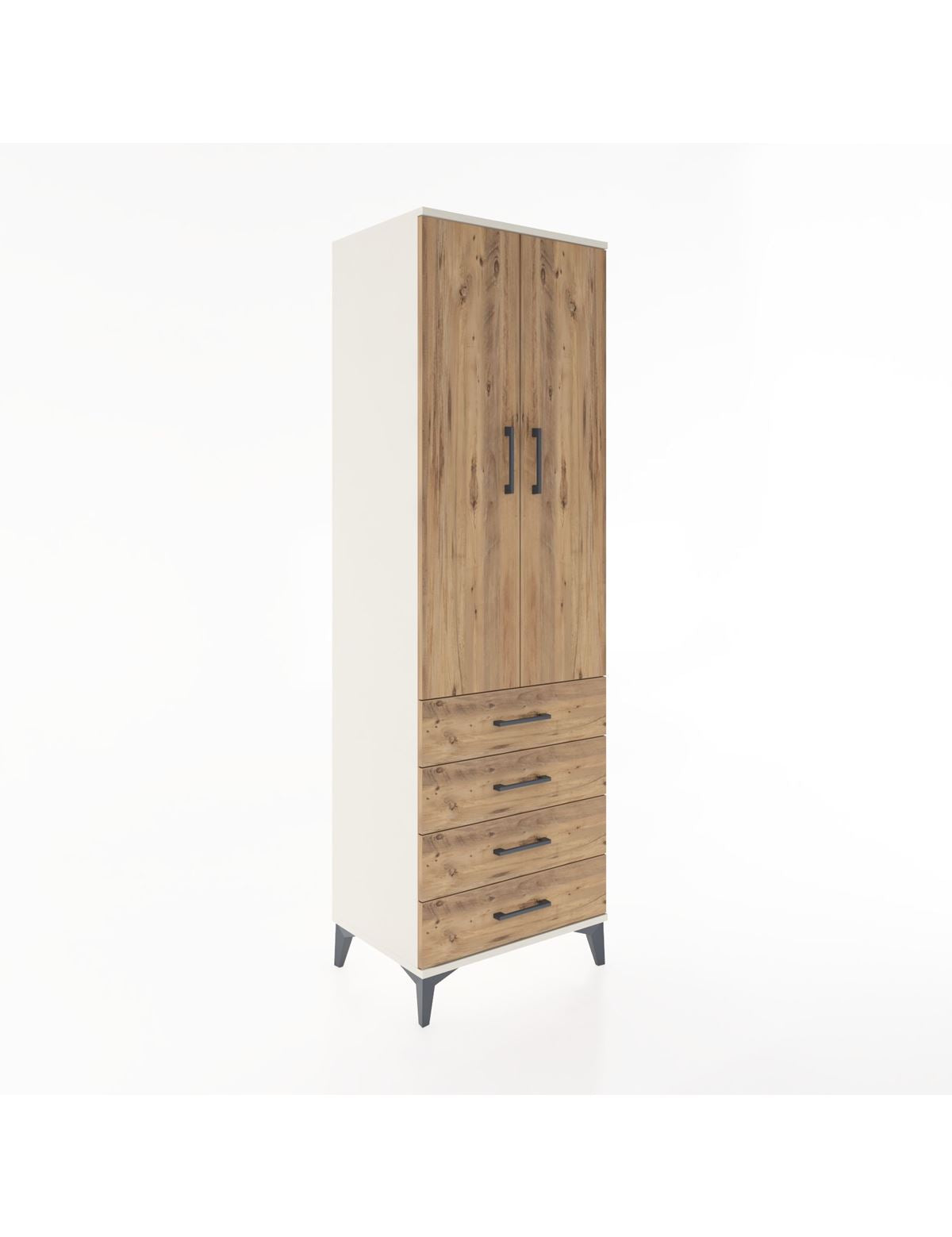Hyperion Dolap 2 Raflı 4 Çekmeceli Tek Askılı 60x44x195 - S59M066V3B