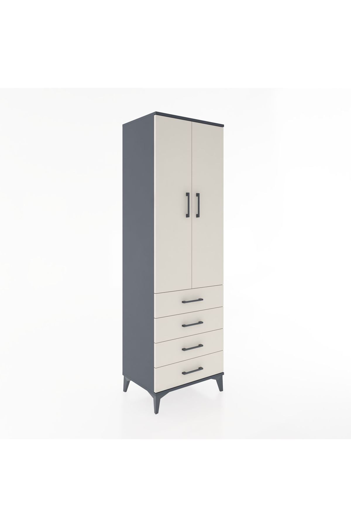 Hyperion Dolap 2 Raflı 4 Çekmeceli Tek Askılı 60x44x195 - S59M066V4B