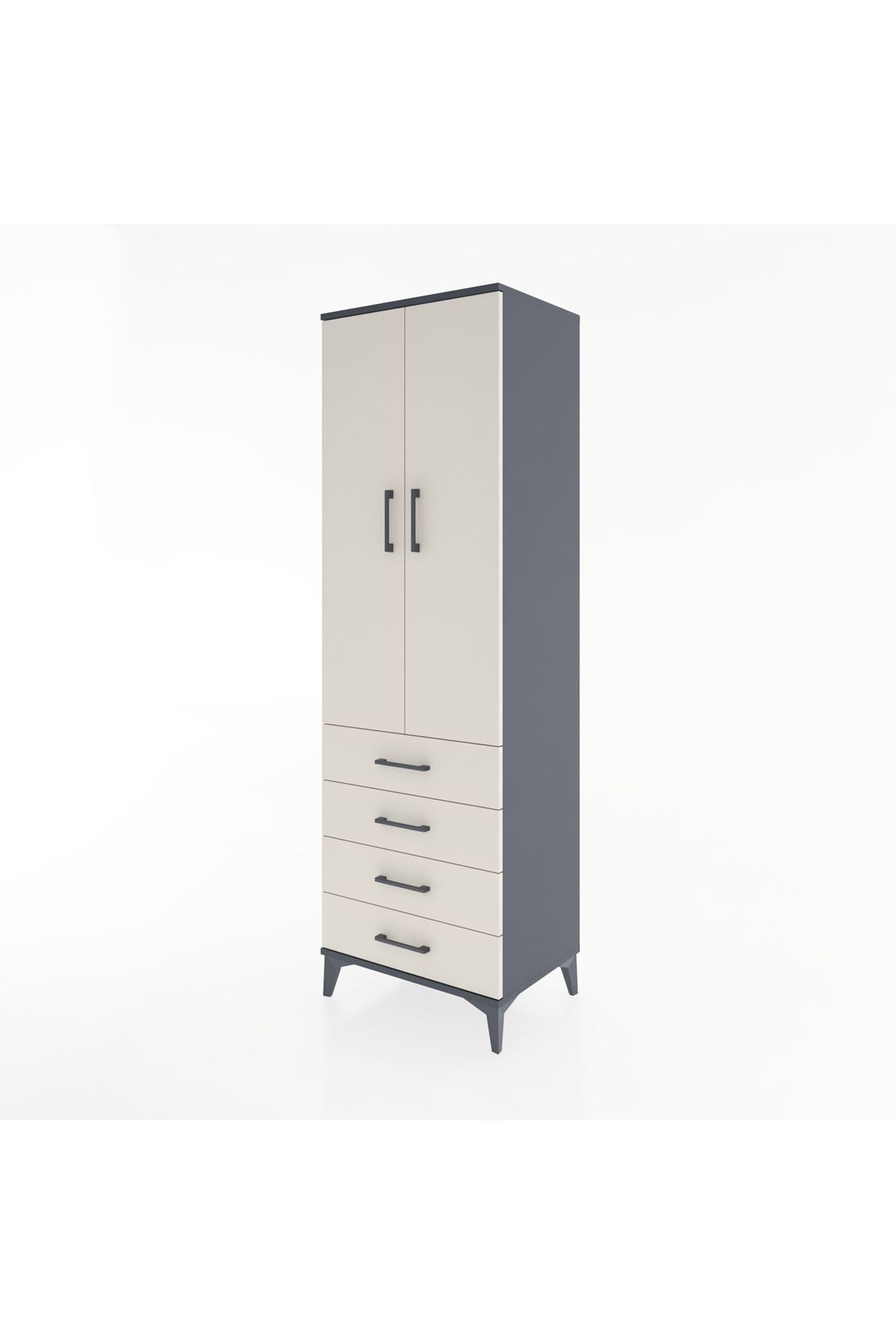 Hyperion Dolap 2 Raflı 4 Çekmeceli Tek Askılı 60x44x195 - S59M066V4B