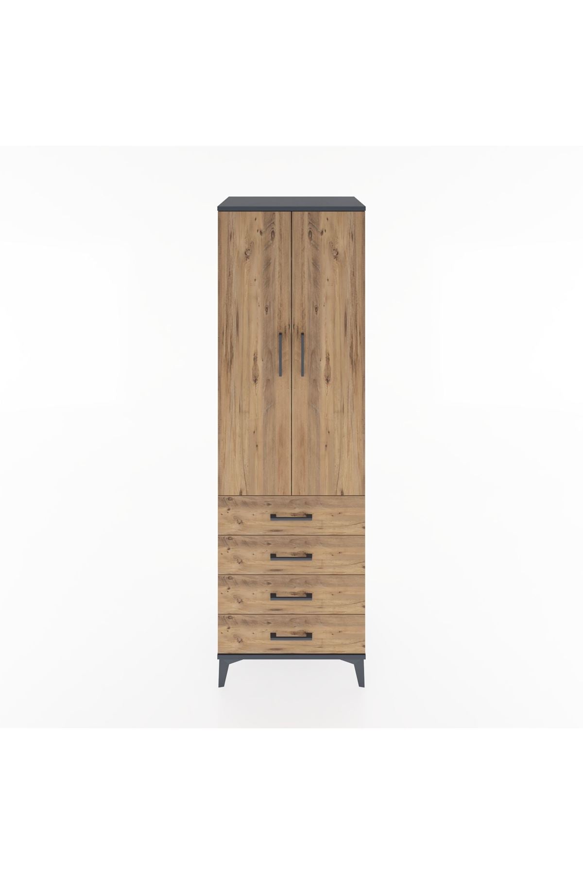 Hyperion Dolap 2 Raflı 4 Çekmeceli Tek Askılı 60x44x195 - S59M066V6B