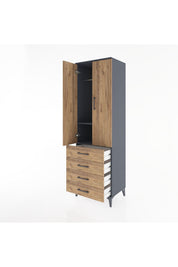 Hyperion Dolap 2 Raflı 4 Çekmeceli Tek Askılı 60x44x195 - S59M066V6B