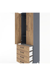 Hyperion Dolap 2 Raflı 4 Çekmeceli Tek Askılı 60x44x195 - S59M066V6B