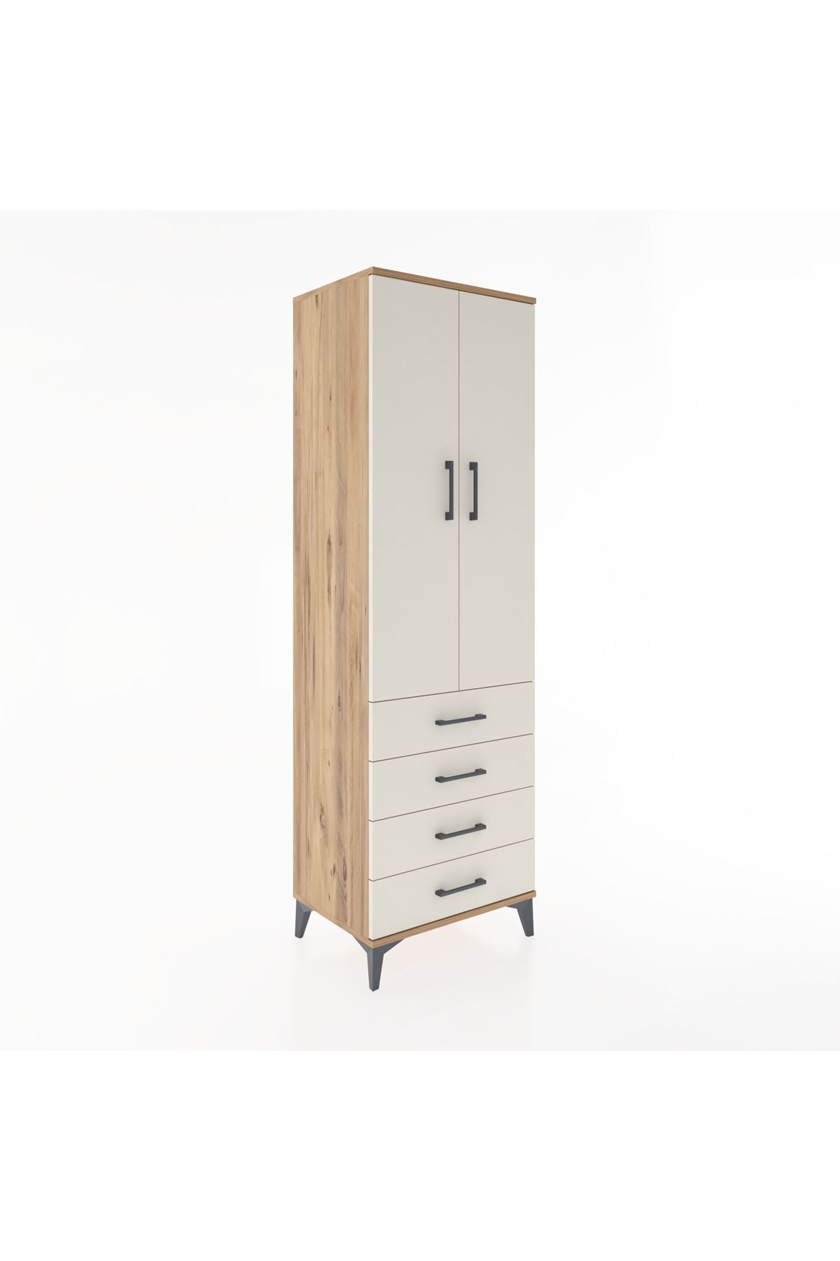 Hyperion Dolap 2 Raflı 4 Çekmeceli Tek Askılı 60x44x195 - S59M066V7B