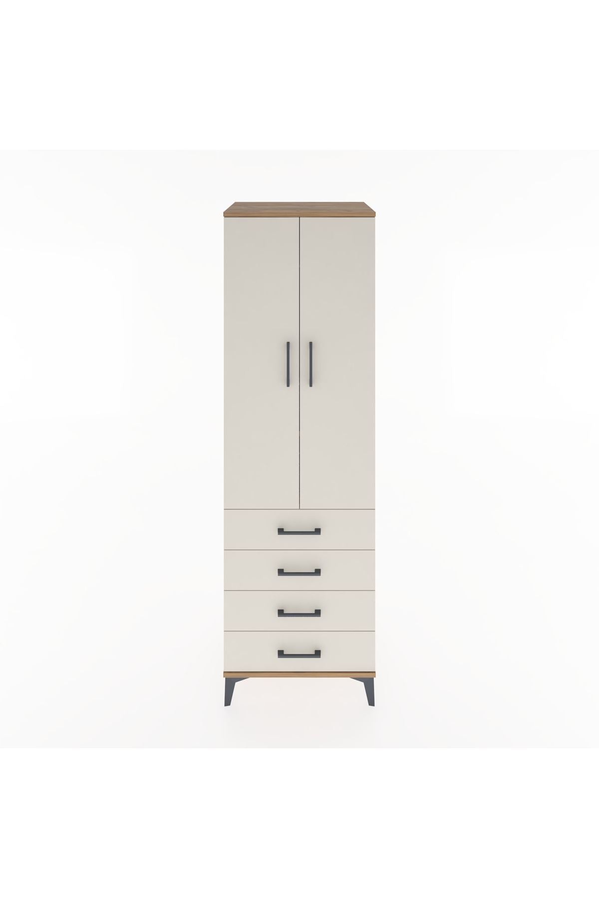 Hyperion Dolap 2 Raflı 4 Çekmeceli Tek Askılı 60x44x195 - S59M066V7B