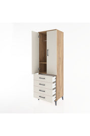Hyperion Dolap 2 Raflı 4 Çekmeceli Tek Askılı 60x44x195 - S59M066V7B