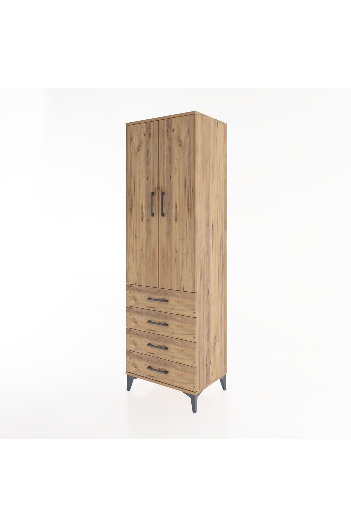 Hyperion Dolap 2 Raflı 4 Çekmeceli Tek Askılı 60x44x195 - S59M066V9B