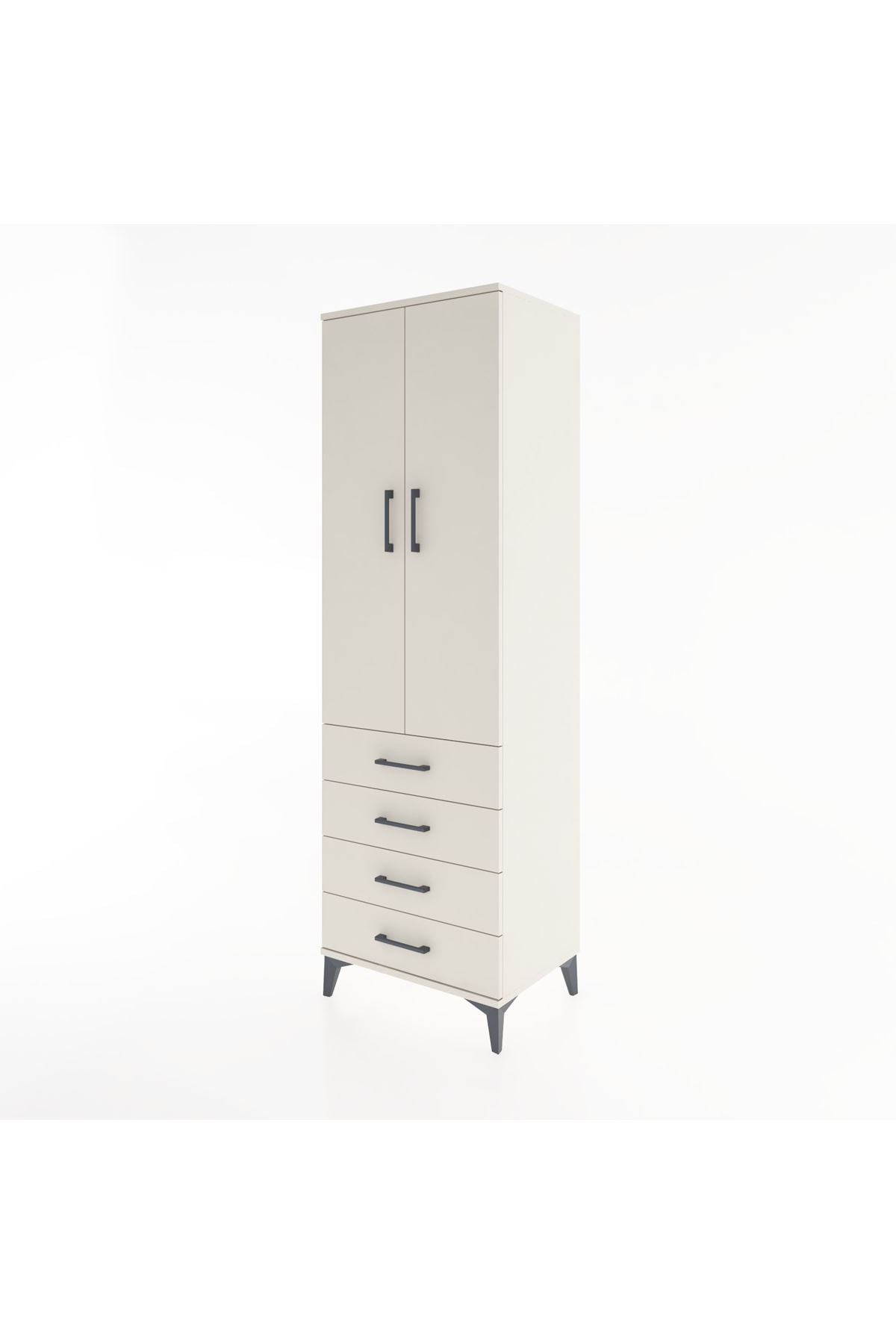 Hyperion Dolap 4 Raflı 4 Çekmeceli 2 Kapaklı 60x44x195 - S59M067V1B