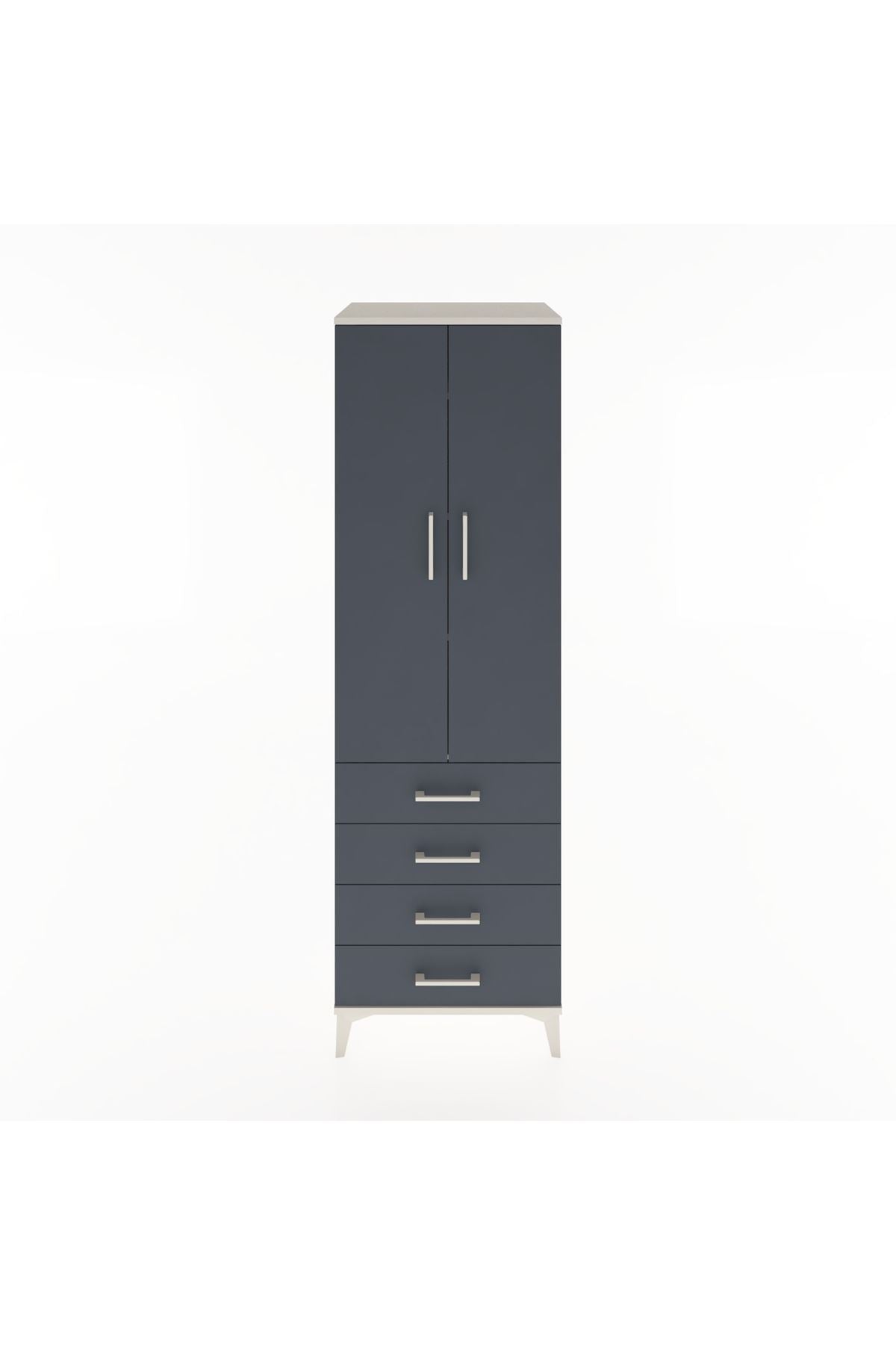 Hyperion Dolap 4 Raflı 4 Çekmeceli 2 Kapaklı 60x44x195 - S59M067V2B