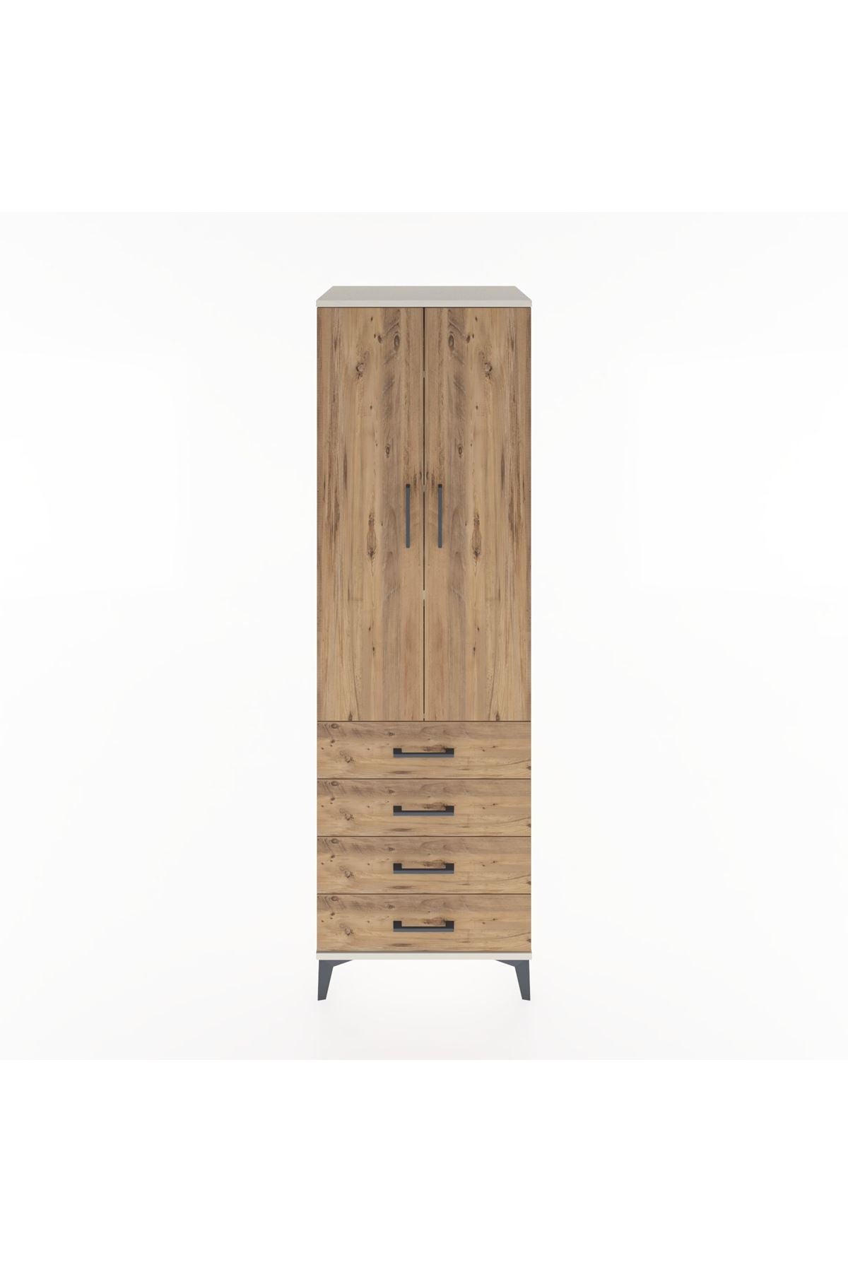 Hyperion Dolap 4 Raflı 4 Çekmeceli 2 Kapaklı 60x44x195 - S59M067V3B