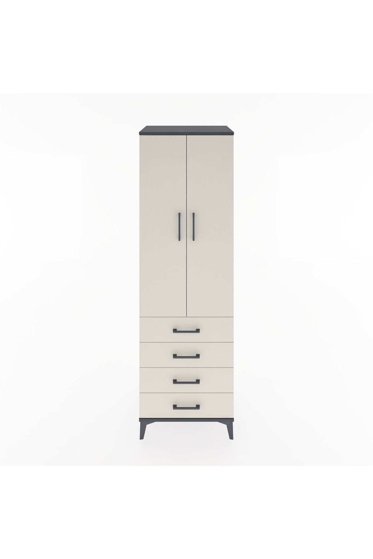 Hyperion Dolap 4 Raflı 4 Çekmeceli 2 Kapaklı 60x44x195 - S59M067V4B