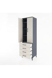 Hyperion Dolap 4 Raflı 4 Çekmeceli 2 Kapaklı 60x44x195 - S59M067V4B