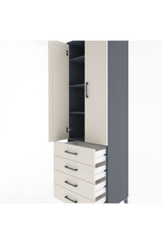 Hyperion Dolap 4 Raflı 4 Çekmeceli 2 Kapaklı 60x44x195 - S59M067V4B