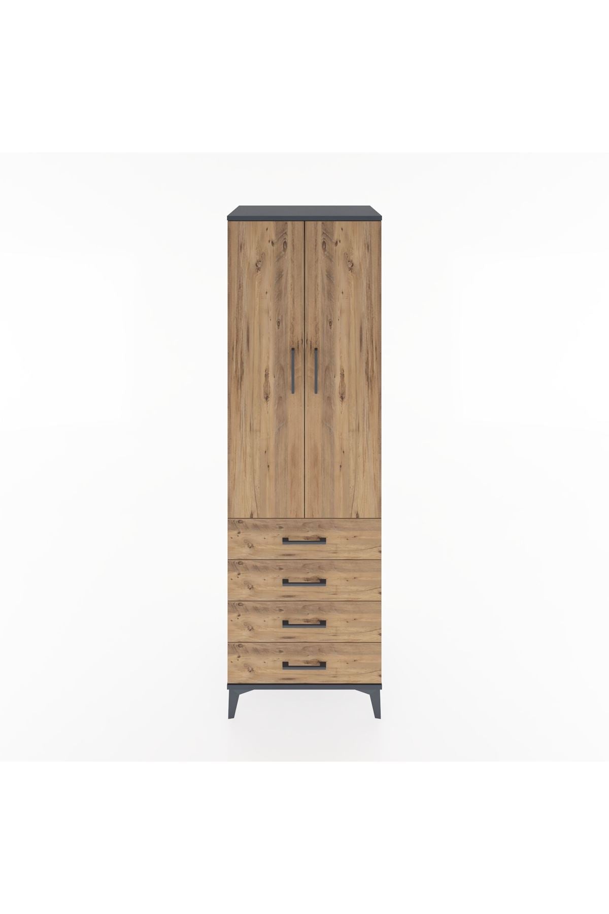 Hyperion Dolap 4 Raflı 4 Çekmeceli 2 Kapaklı 60x44x195 - S59M067V6B