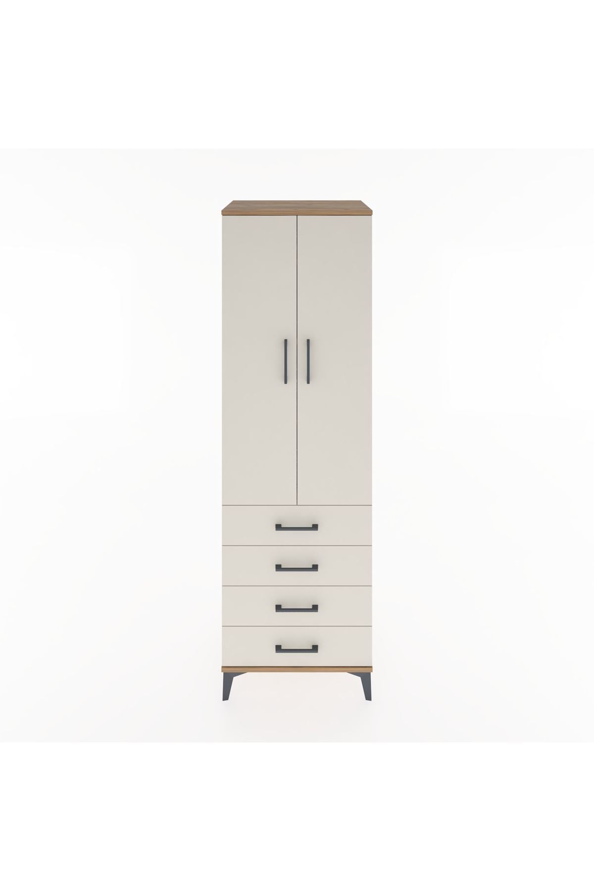 Hyperion Dolap 4 Raflı 4 Çekmeceli 2 Kapaklı 60x44x195 - S59M067V7B