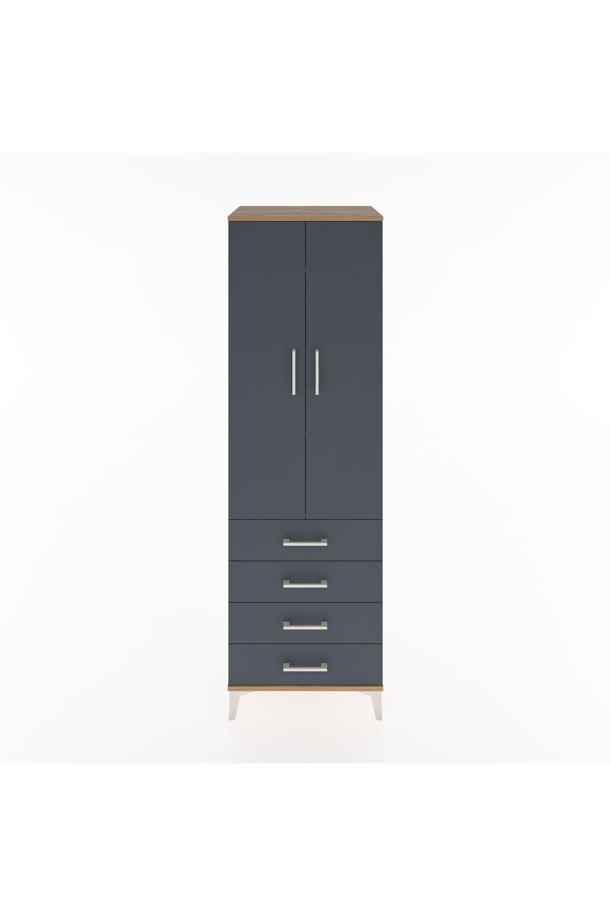Hyperion Dolap 4 Raflı 4 Çekmeceli 2 Kapaklı 60x44x195 - S59M067V8B
