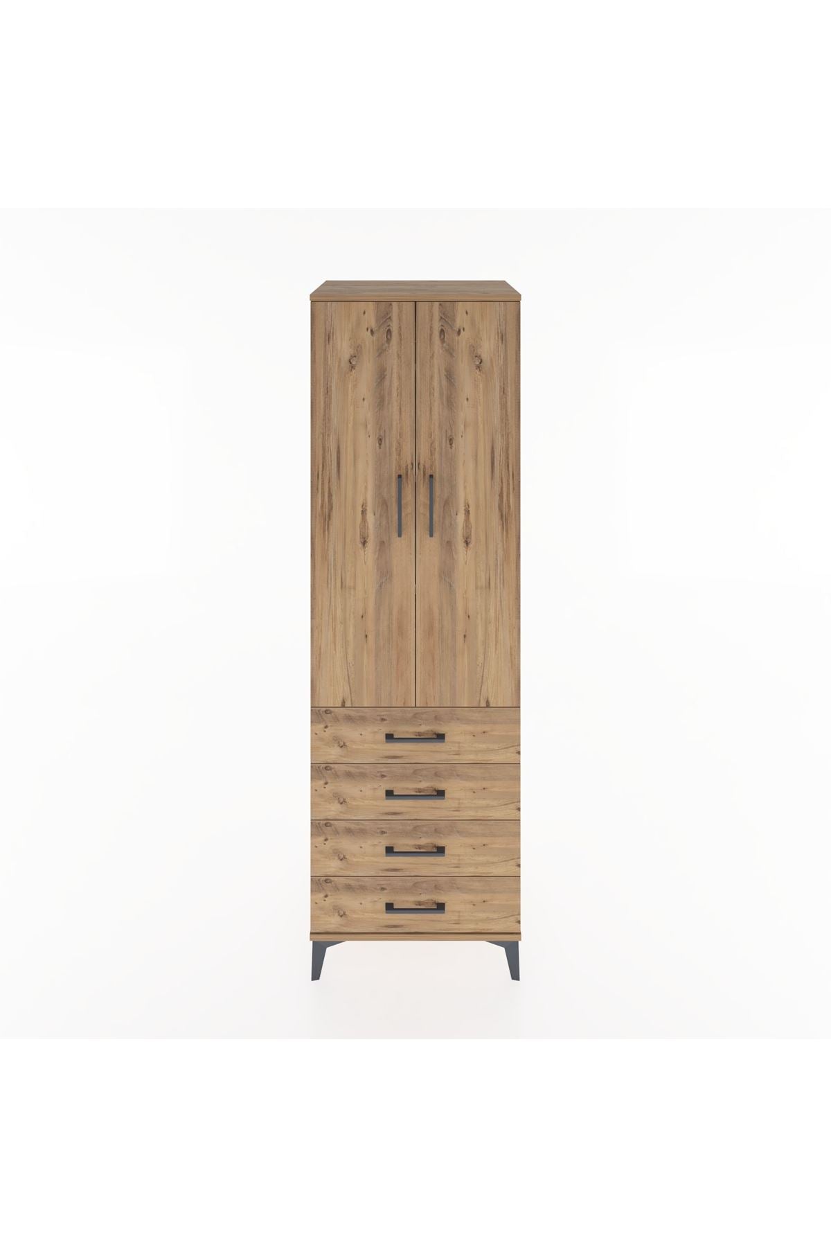 Hyperion Dolap 4 Raflı 4 Çekmeceli 2 Kapaklı 60x44x195 - S59M067V9B