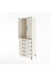 Hyperion Dolap Tek Raflı 5 Çekmeceli Tek Askılı 60x44x195 - S59M068V1B