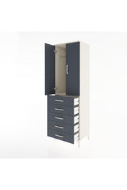 Hyperion Dolap Tek Raflı 5 Çekmeceli Tek Askılı 60x44x195 - S59M068V2B