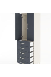 Hyperion Dolap Tek Raflı 5 Çekmeceli Tek Askılı 60x44x195 - S59M068V2B