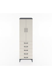 Hyperion Dolap Tek Raflı 5 Çekmeceli Tek Askılı 60x44x195 - S59M068V4B