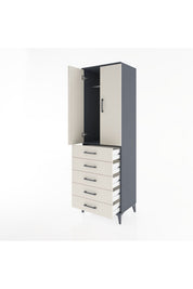 Hyperion Dolap Tek Raflı 5 Çekmeceli Tek Askılı 60x44x195 - S59M068V4B