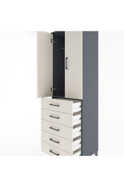 Hyperion Dolap Tek Raflı 5 Çekmeceli Tek Askılı 60x44x195 - S59M068V4B