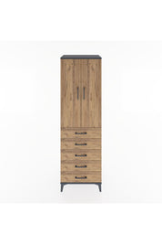Hyperion Dolap Tek Raflı 5 Çekmeceli Tek Askılı 60x44x195 - S59M068V6B