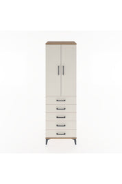 Hyperion Dolap Tek Raflı 5 Çekmeceli Tek Askılı 60x44x195 - S59M068V7B