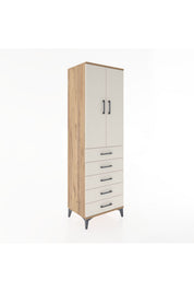 Hyperion Dolap Tek Raflı 5 Çekmeceli Tek Askılı 60x44x195 - S59M068V7B